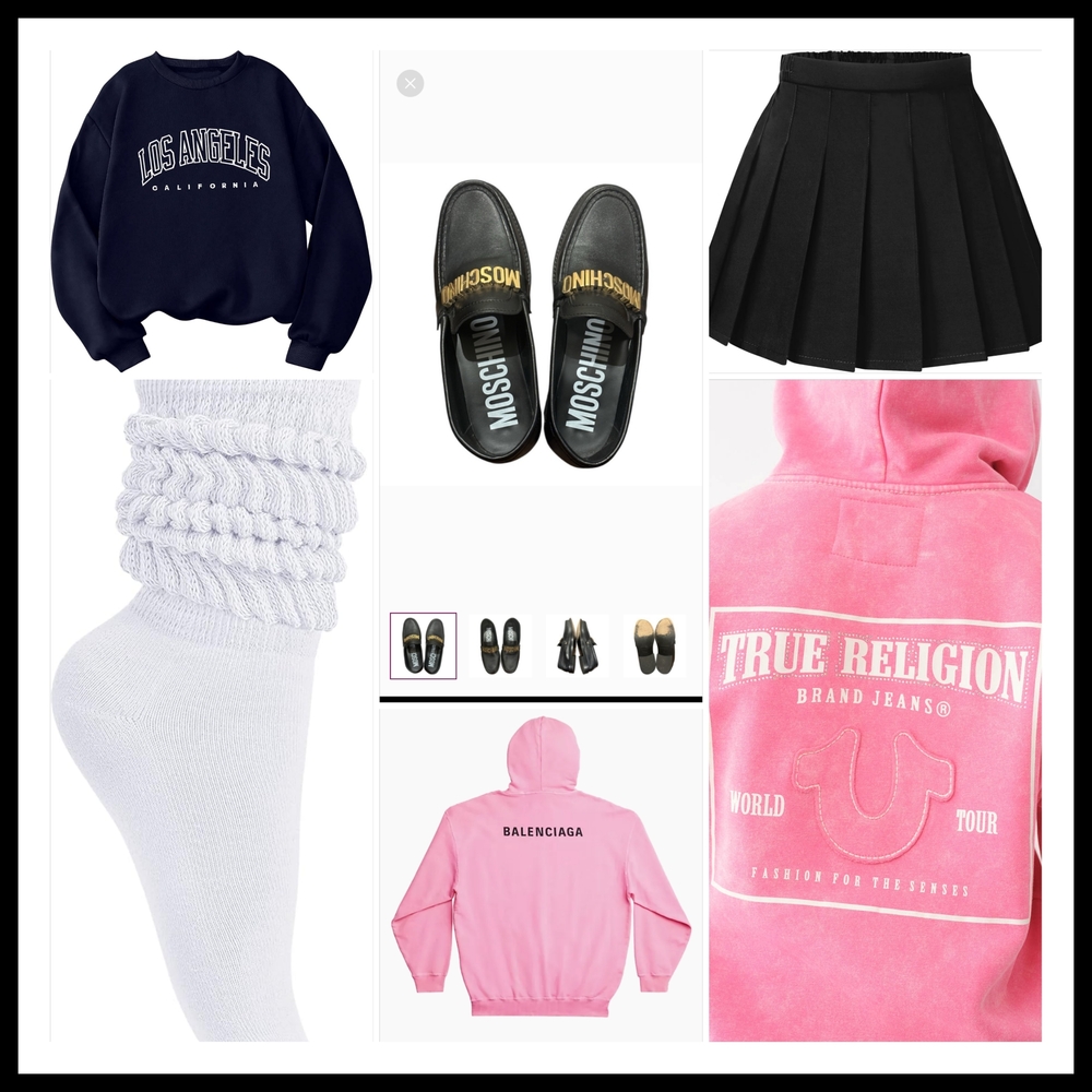 Balenciaga Pink Hoodie and True Religion Sweatshirt